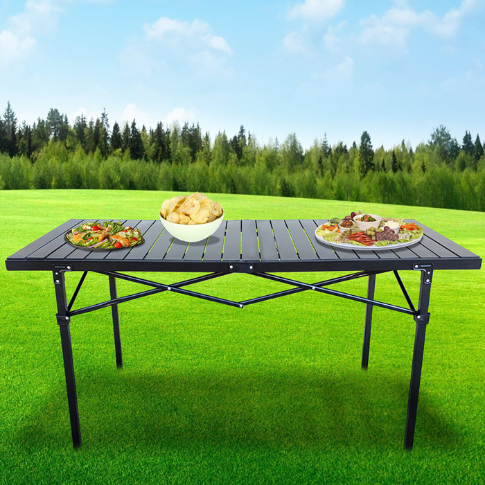 Vandue Corporation Rectangular Portable Folding Table & Reviews ...